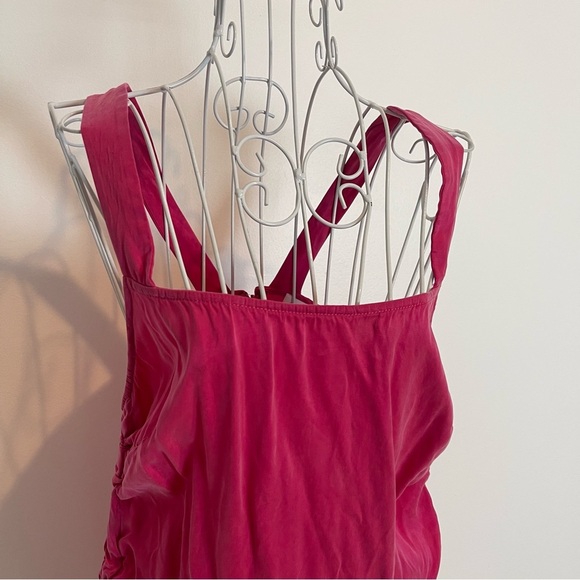 LOVERS AND FRIENDS Tina Mini Dress in Hot Pink rushed back zip SZ S - Picture 3 of 9